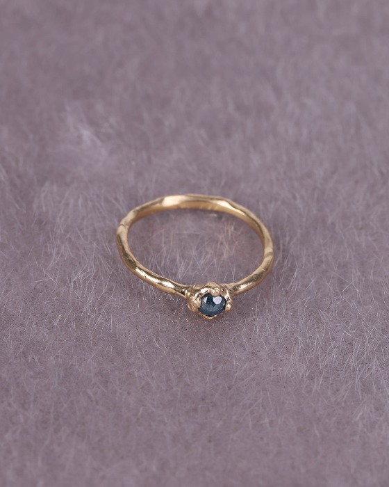 14k Blue Diamond Ring