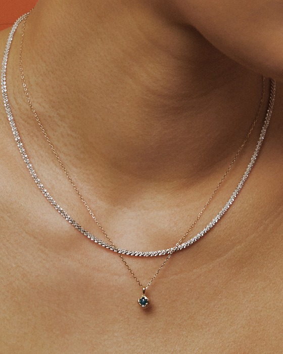 14k Blue diamond necklace